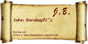 Jahn Bendegúz névjegykártya
